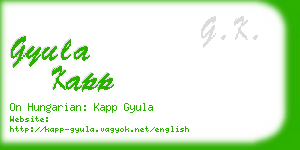 gyula kapp business card